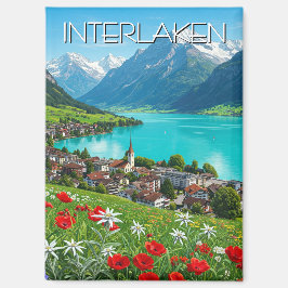 Interlaken Zwitserland Travel Springtime Magneet