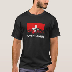 Interlaken Zwitserland Zwitserse vlag T Shirt