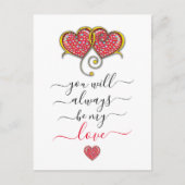 Interlocked Hearts Custom Elegant Valentijn Day Briefkaart (Voorkant)