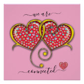 Interlocked Hearts Custom Elegant Valentijn Day Perfect Poster (Voorkant)