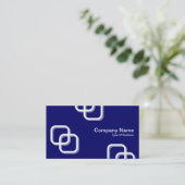Interlocking Squares 3d - White on Deep Navy Visitekaartje (Staand voorkant)