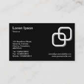 Interlocking Squares 3d - White op Black Visitekaartje (Achterkant)