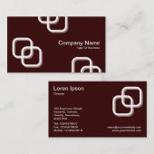 Interlocking Squares 3d - Wit op donkerbruin Visitekaartje (Voorkant / Achterkant)