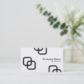 Interlocking Squares 3d - zwart op wit Visitekaartje (Staand voorkant)