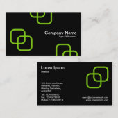 Interlocking Squares - Martian Green op Black Visitekaartje (Voorkant / Achterkant)