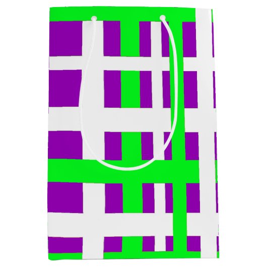 Interlocking Stripes Black Green Paars Medium Cadeauzakje (Voorkant)
