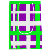 Interlocking Stripes Black Green Paars Medium Cadeauzakje (Achterkant)