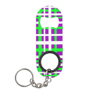 Interlocking Stripes Black Green Paars Mini Flessenopener