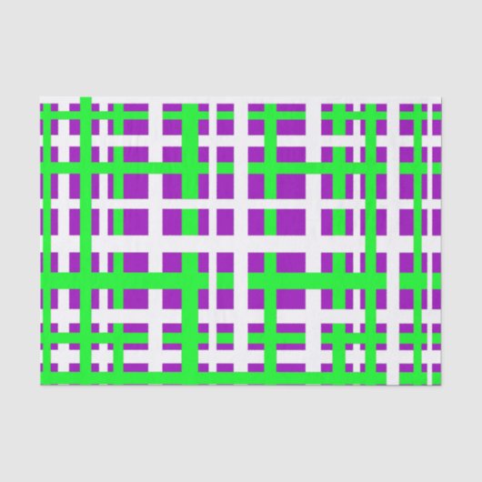Interlocking Stripes Black Green Paars Tissuepapier (Voorkant)