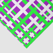 Interlocking Stripes Black Green Paars Tissuepapier (Detail)