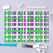 Interlocking Stripes Black Green Paars Tissuepapier (Craft)