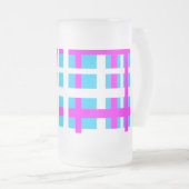 Interlocking Stripes White Pink Light Blue Matglas Bierpul (Voorkant rechts)