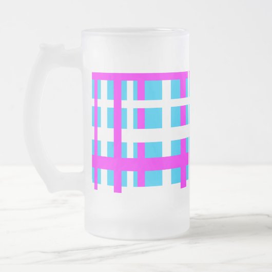 Interlocking Stripes White Pink Light Blue Matglas Bierpul (Links)