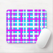 Interlocking Stripes White Pink Light Blue Muismat (Met muis)