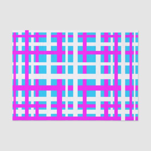 Interlocking Stripes White Pink Light Blue Tissuepapier (Voorkant)