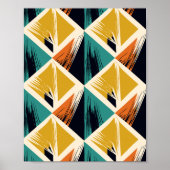 Interlocking Triangles with Brush Stroke Accents Poster (Voorkant)