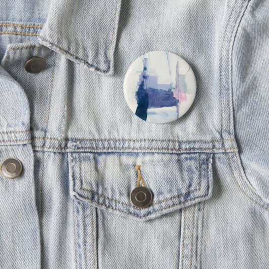 Interlude | Abstract in blauw Ronde Button 5,7 Cm (In situ)