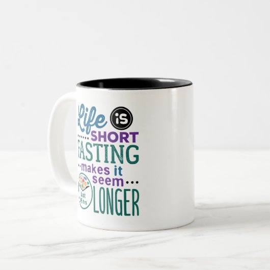 Intermitterend Fasting OMAD Funny Quote Tweekleurige Koffiemok (Voorkant links)