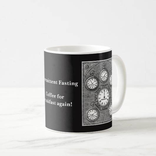 Intermitterende Fasting Clock-Mok Koffiemok (Voorkant rechts)