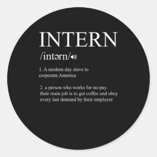 Intern definitie Taakassistent Cadeau Ronde Sticker
