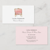 Intern design Roze Franse stoel Visitekaartje (Voorkant / Achterkant)