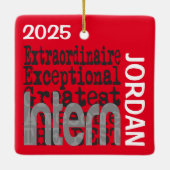 Intern Extraordinaire CUSTOM Keramisch Ornament (Achterkant)