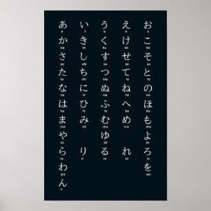 Internationaal > Japans   Hiragana Alphabet ひらがな D Poster