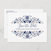 Internationaal > Japans | Koi Fish Blue Wedding Sa Aankondigingskaart (Voorkant / Achterkant)