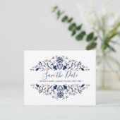 Internationaal > Japans | Koi Fish Blue Wedding Sa Aankondigingskaart (Staand voorkant)
