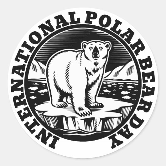 Internationaal Polar Beer Ronde Sticker (Voorkant)