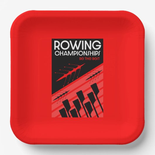 Internationaal roeien papieren bordje (Voorkant)