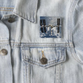 Internationaal ruimtestation 14 vierkante button 5,1 cm (In situ)