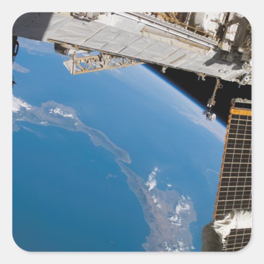 Internationaal ruimtestation 27 vierkante sticker (Voorkant)