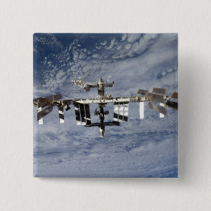Internationaal ruimtestation 28 vierkante button 5,1 cm
