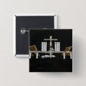 Internationaal ruimtestation 3 vierkante button 5,1 cm (Voorkant /achterkant)