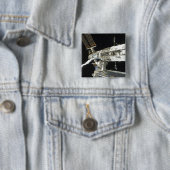 Internationaal ruimtestation 8 vierkante button 5,1 cm (In situ)