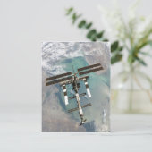 Internationaal ruimtestation hoger punt en uitzich briefkaart (Staand voorkant)