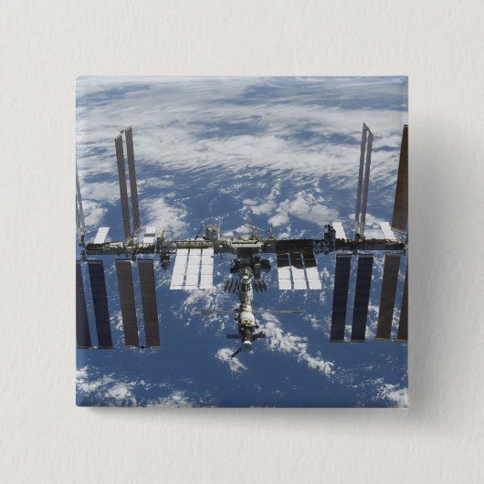 Internationaal ruimtestation in baan 2 vierkante button 5,1 cm (Voorkant)