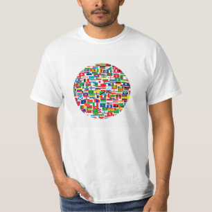 Internationaal vlaggenpatroon t-shirt