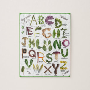 Internationaal voedselalfabet legpuzzel
