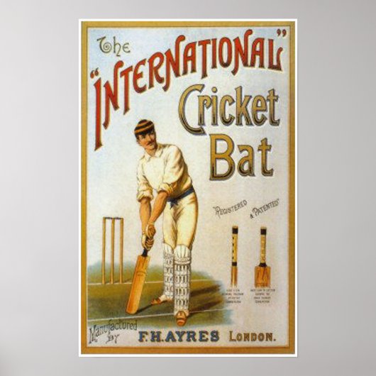 International Cricket Bat Poster (Voorkant)
