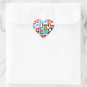 International Flags Heart Shaped Sticker (Tas)