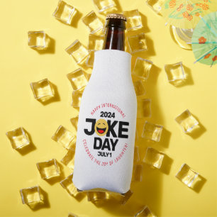 International Joke Day lachend gezicht Flesjeskoeler
