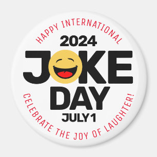 International Joke Day lachend gezicht Magneet