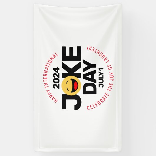 International Joke Day lachend gezicht Spandoek (Verticaal)