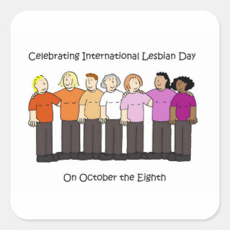 International Lesbian Day October 8th Vierkante Sticker