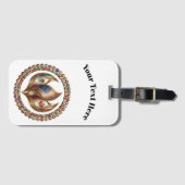 International Unity Flame with World Flags Emblem  Bagagelabel (Voorkant (horizontaal))