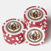 International Unity Flame with World Flags Emblem  Poker Chips (Opstapeling)