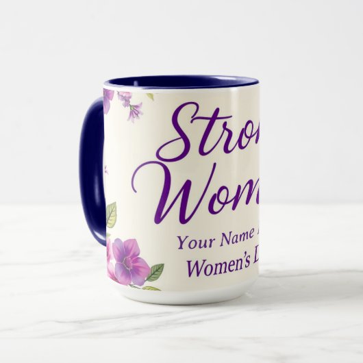 International Women's Day Elegant Script Mok (Voorkant links)