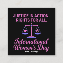 International Women's Day Justice In Action Rights Vierkante Visitekaartje